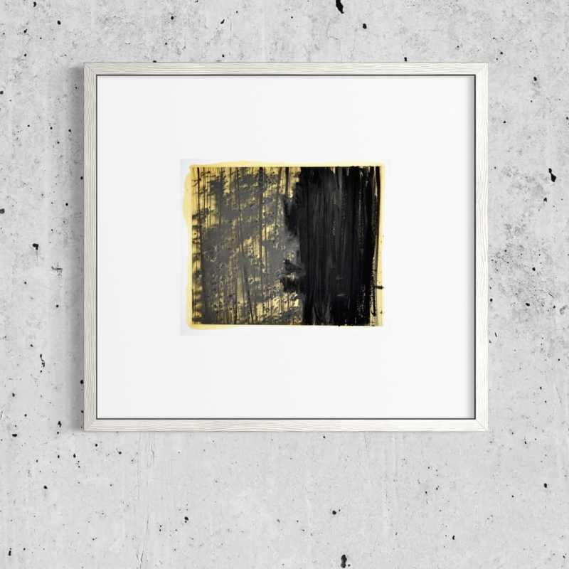 ohne Titel, 2000, 26,4 x 31,2 cm, Lack, GraphitKarton Stephan Paul Schneider gerahmt