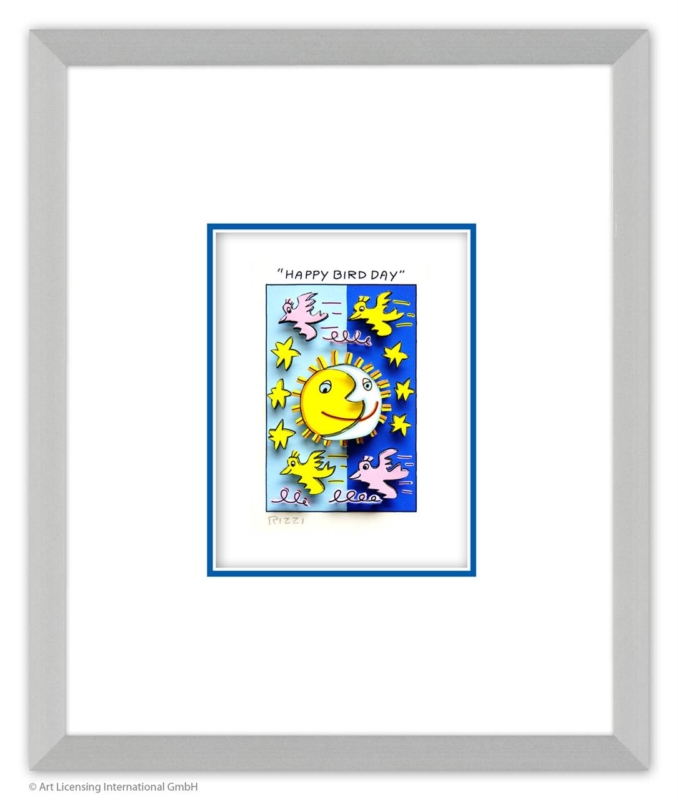 james rizzi - happy bird day gerahmt