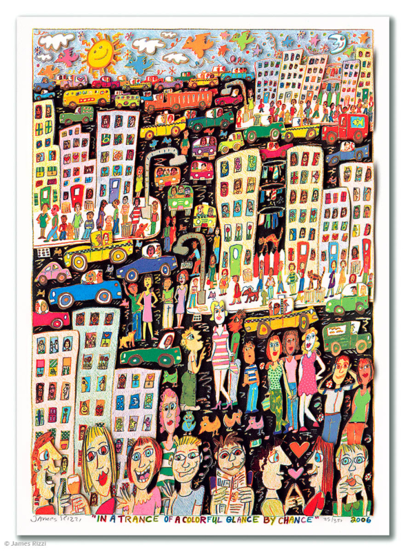 james rizzi - in trance of a colorful glance by chance
